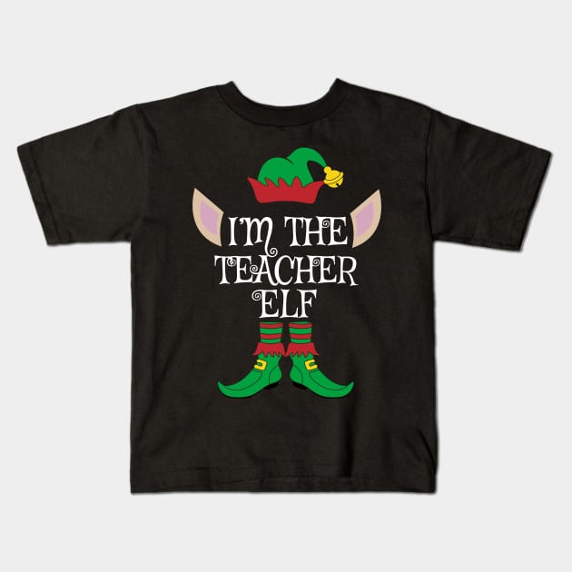 I'm The Teacher Christmas Elf Kids T-Shirt by Meteor77